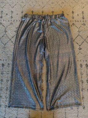 Disco Ball Shimmer Wide-Leg Metallic Pants